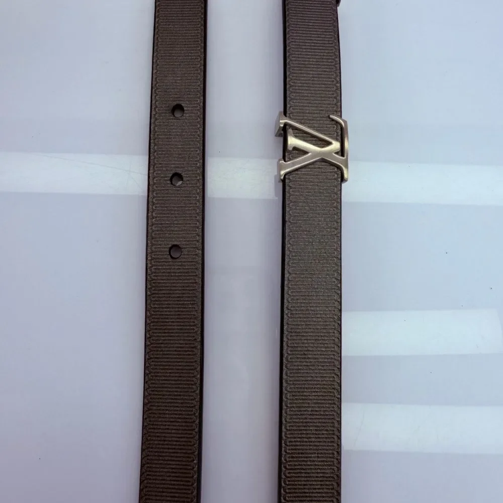 Louis Vuitton Initiales 20mm Metallic Gunmetal Belt 75/30